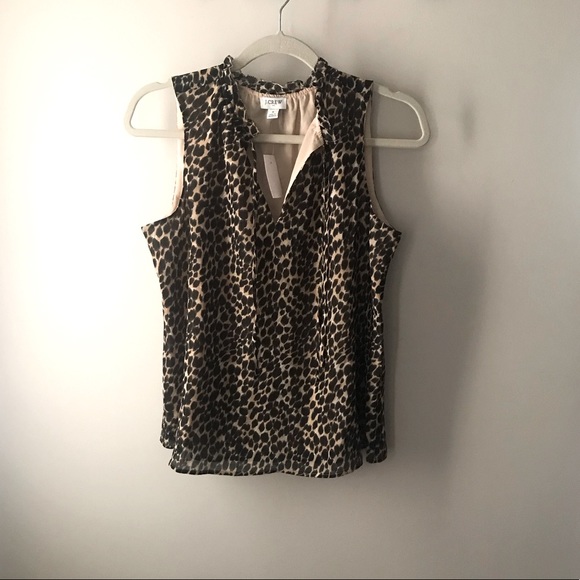 J Crew Factory leopard print top - Picture 1 of 3